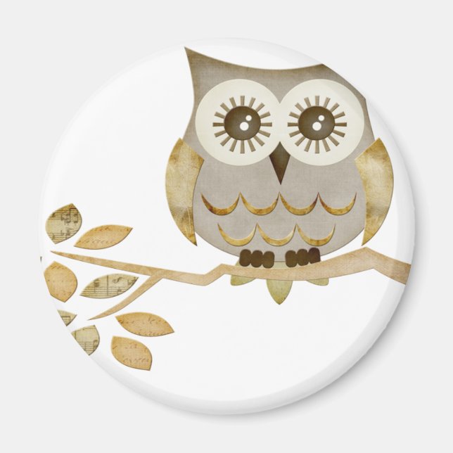 Wide Eyes Owl in Tree Magnet (Vorne)