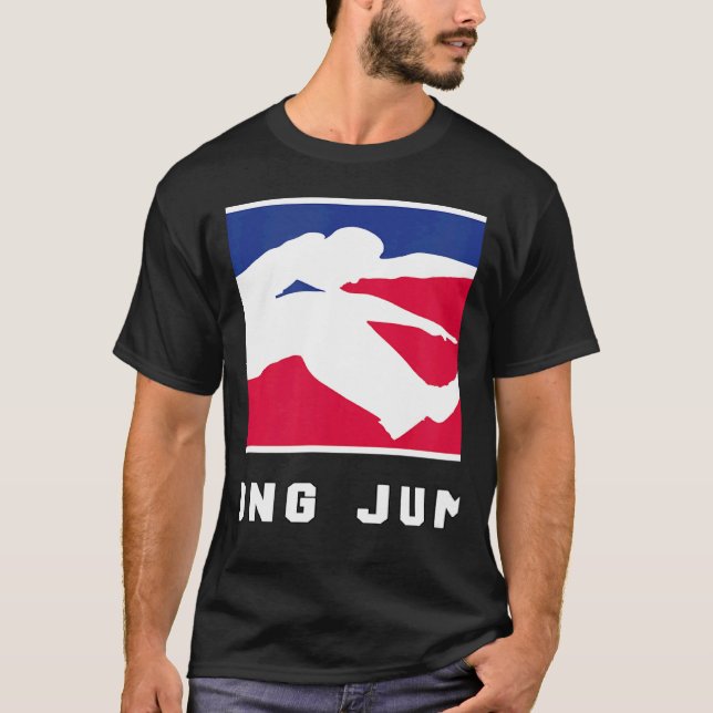 Wide jump athletics sport long spring training T-Shirt (Vorderseite)