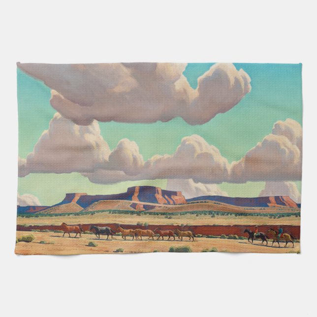 Wide Lands der Navajo von Maynard Dixon Geschirrtuch (Horizontal)