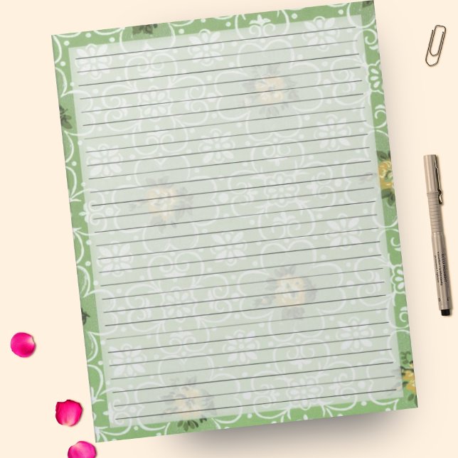 Wide Ruled Retro 60er Mitte Jahrhundert Grün Vinta Notizblock (Von Creator hochgeladen)