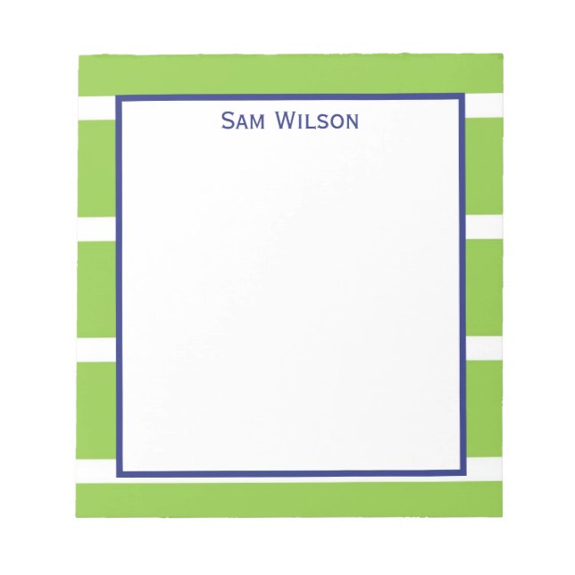 Wide Strip Lime Green Notepad Notizblock (Vorderseite)