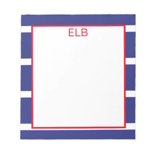 Wide Strip Navy Blue Notepad Notizblock
