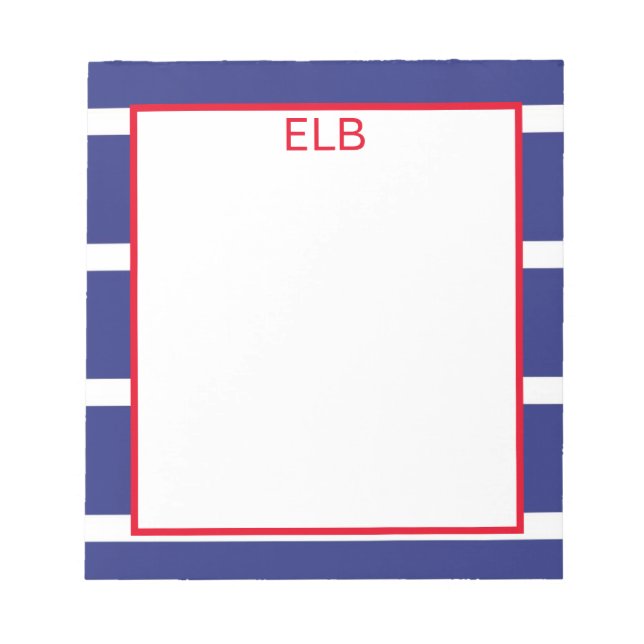 Wide Strip Navy Blue Notepad Notizblock (Vorderseite)