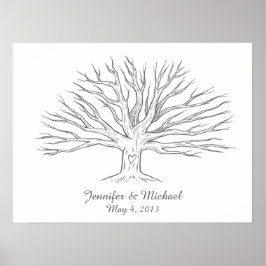 Wide Thumbprint Tree GuestBook Poster