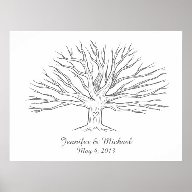 Wide Thumbprint Tree GuestBook Poster (Vorne)