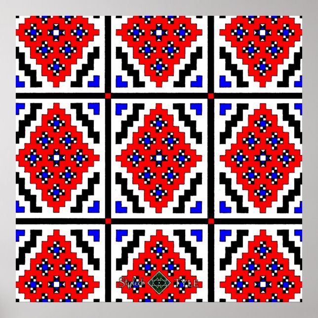 Widergespiegeltes Mosaik (klein) Poster (Vorne)