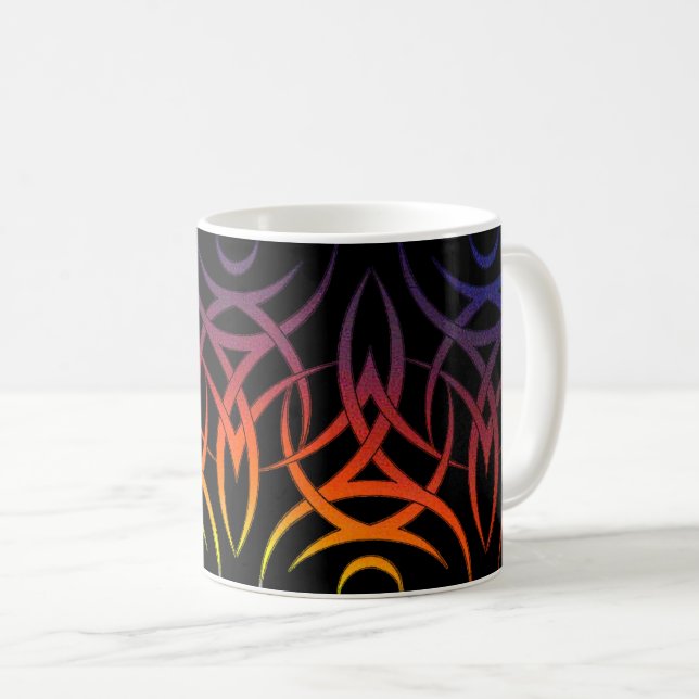 Widergespiegeltes Stammes- (Regenbogen) Kaffeetasse (VorderseiteRechts)