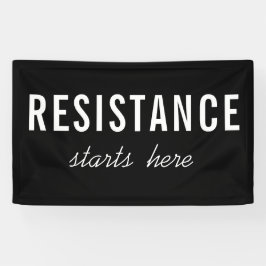 Widerstand beginnt hier mit politischem Protest-Mä Banner