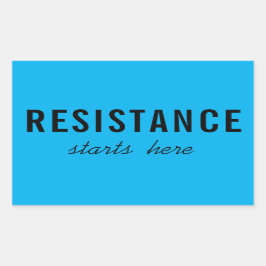 Widerstand beginnt hier, politischer Protest Rechteckiger Aufkleber