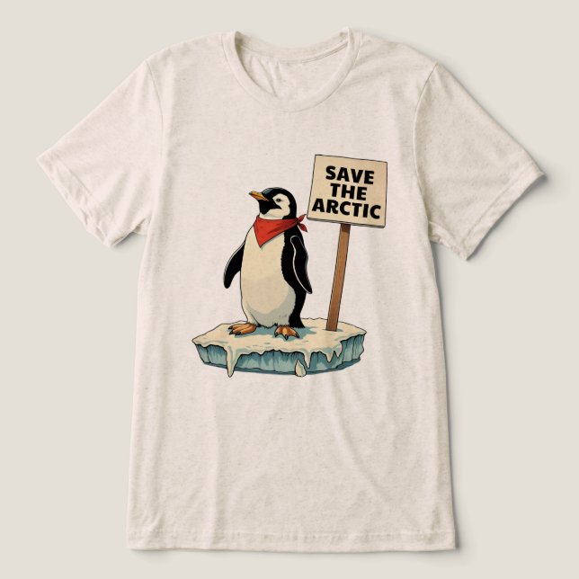 Widerstand: Der Pinguin kämpft gegen Zölle Tri-Blend Shirt (Design Vorderseite)