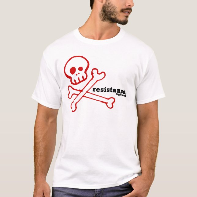 Widerstand fightwear entbeint Weiß T-Shirt (Vorderseite)