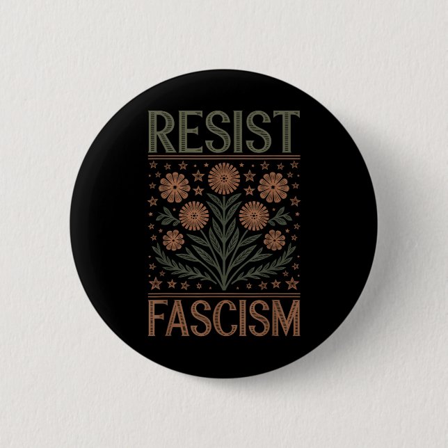 Widerstand gegen den Faschismus Protest Trump gege Button (Vorderseite)