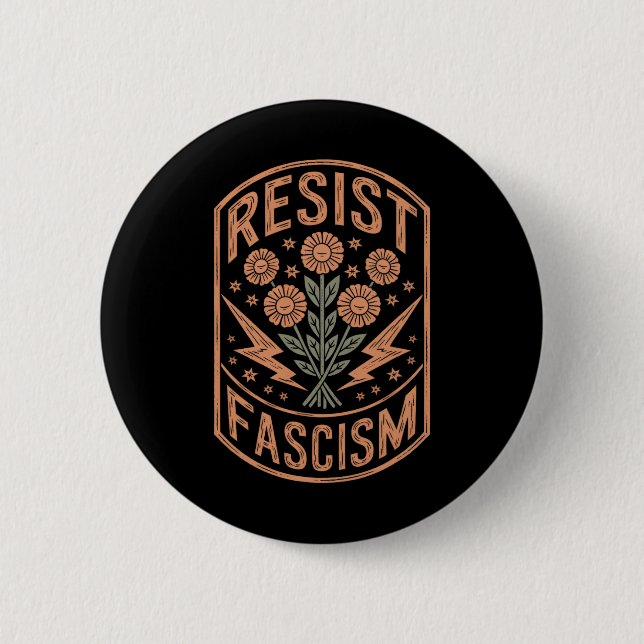 Widerstand gegen den Faschismus Protest Trump gege Button (Vorderseite)