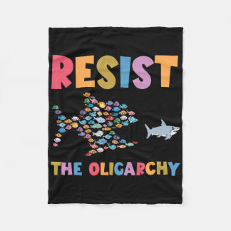 Widerstand gegen die Oligarchie Funny Fish Anti Tr Fleecedecke