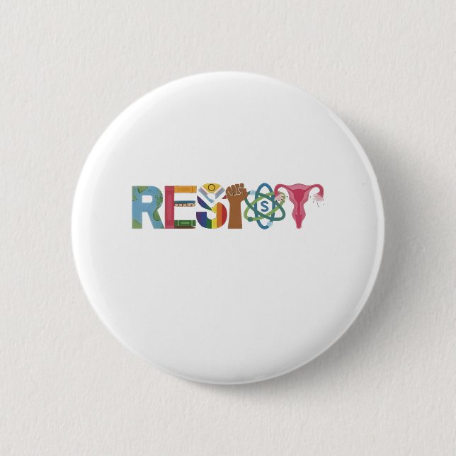 Widerstand gegen Shirt Faustprotest Liberale Button (Vorderseite)