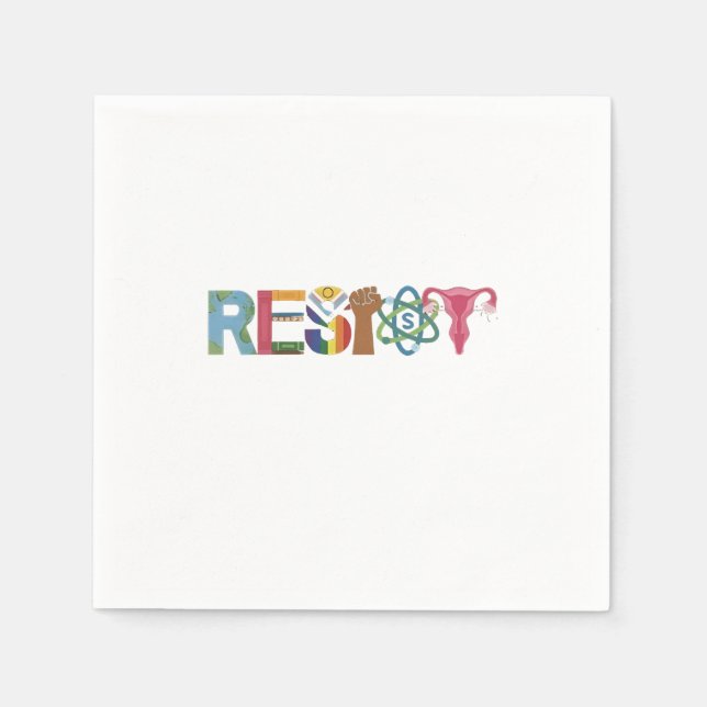 Widerstand gegen Shirt Faustprotest Liberale Serviette (Vorderseite)