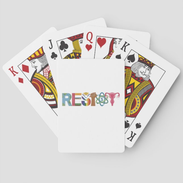 Widerstand gegen Shirt Faustprotest Liberale Spielkarten (Rückseite)