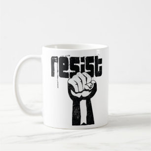 Widerstand gegen trendy mächtige politische Protes Kaffeetasse
