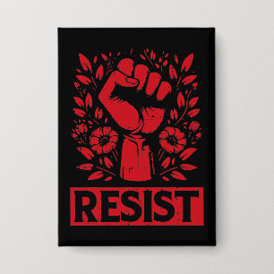 Widerstand Hand in Rot Button