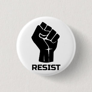 Widerstand mit der Faust - in Schwarz Button