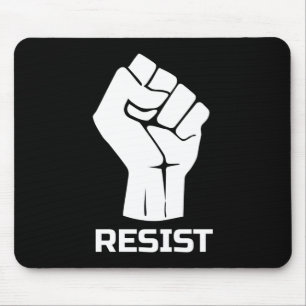Widerstand mit der Faust - in Weiß Mousepad