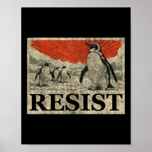 Widerstand Penguin-Aktivismus Anime Grafik stehen Poster