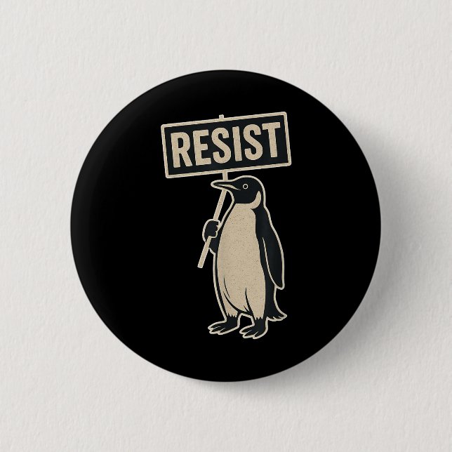 Widerstand Penguin Protest gegen Zölle Funny Graph Button (Vorderseite)