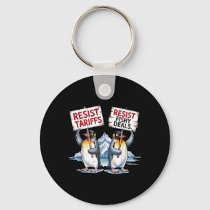 Widerstand Pinguine Protest gegen Tariff Funny Pen Schlüsselanhänger