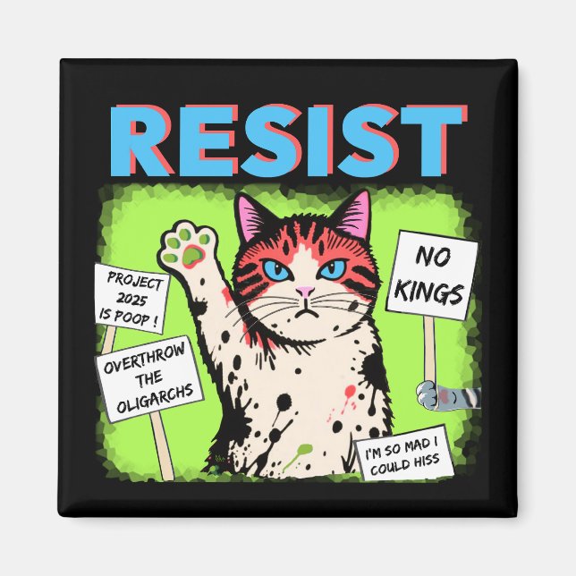 Widerstand Protest Katze Magnet (Vorne)