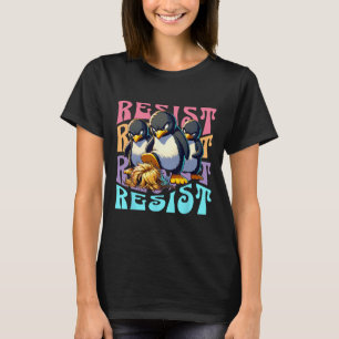 Widerstand Protest Retro Pinguine gegen Zölle Männ T-Shirt