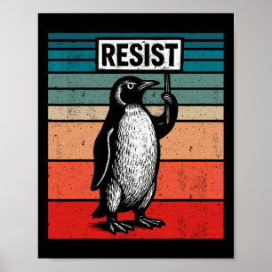 Widerstand von Pinguinen gegen Trump-Zölle Funny Poster