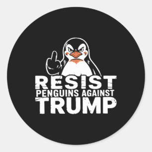 Widerstand von Pinguinen gegen Trump-Zölle - Mitte Runder Aufkleber