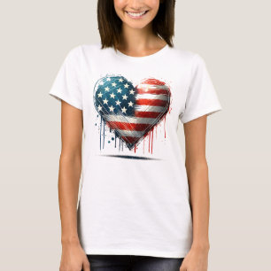 Widerstandbares amerikanisches Herz - bedrücktes F T-Shirt