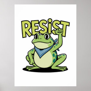 Widerstands-Frosch-Niedlich- Aktivismus-Cartoon mi Poster