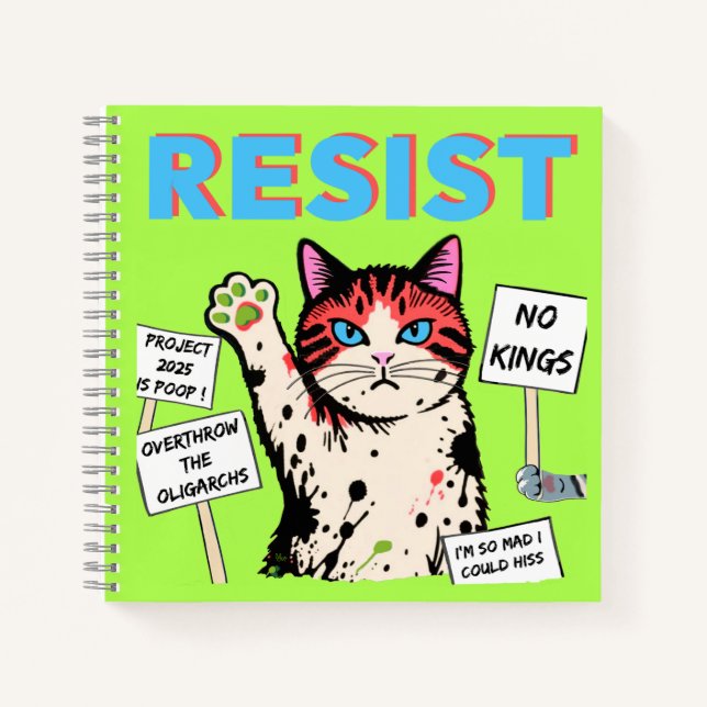 Widerstands-Protest-Katze  Notizbuch (Vorderseite)