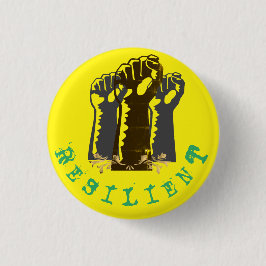 Widerstandsfähige Fäuste mit gelbem Hintergrund Button