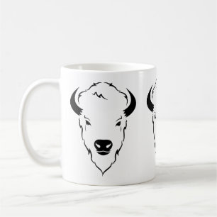 Widerstandsfähige Kraft: Wilde Büffelkopf-Schablon Kaffeetasse