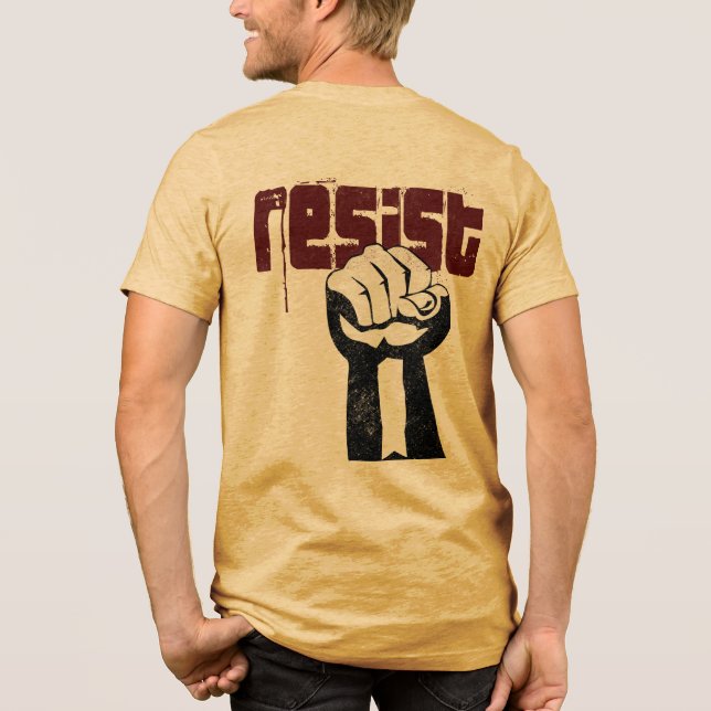 Widerstandspolitische Geschenke Tri-Blend Shirt (Rückseite)