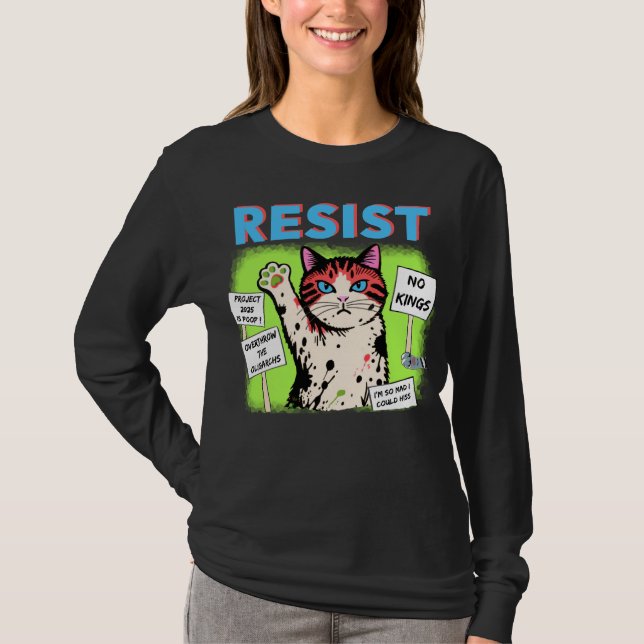 Widerstandsprotest Katze 2025 T-Shirt (Vorderseite)