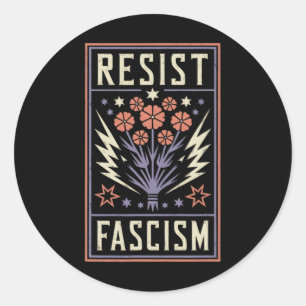 Widerstehe dem Faschismus Protest Trump Anti Trump Runder Aufkleber