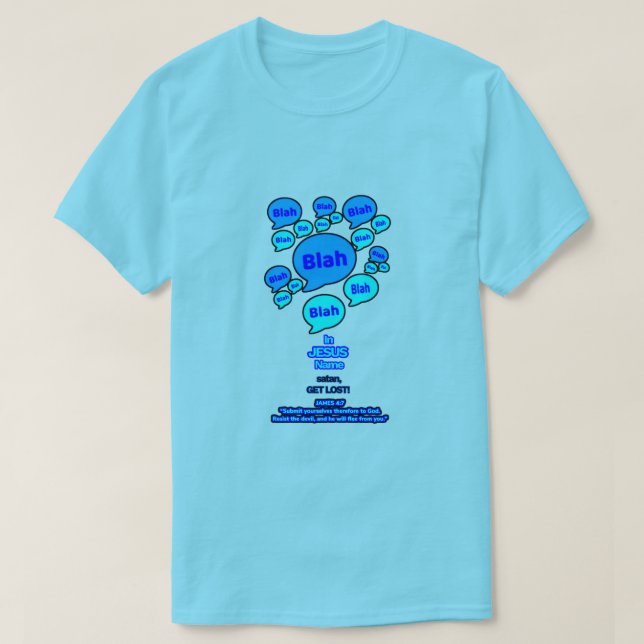 Widerstehe dem Teufel - Blaues Logo - T-Shirt (Design vorne)