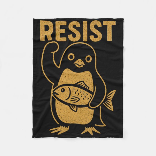 Widerstehe der Rebellischen Pinguin-Widerstandspro Fleecedecke (Vorderseite)