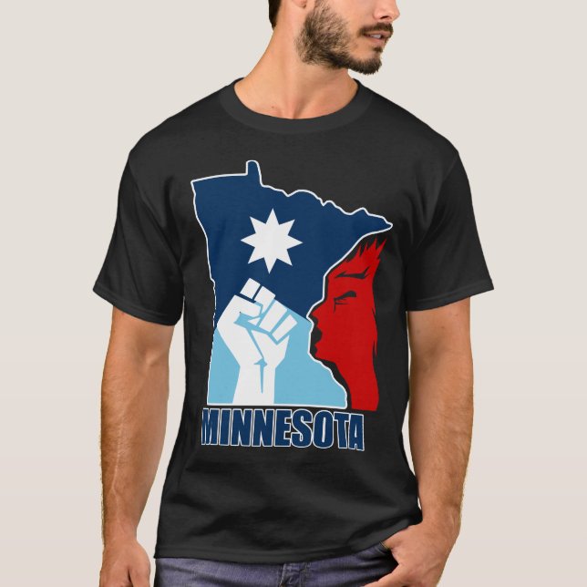 Widerstehe erhobene Faust Minnesota T-Shirt (Vorderseite)