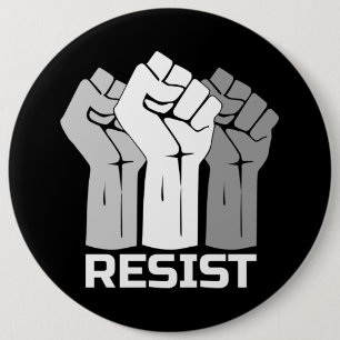 Widerstehe erhobenen Fäusten Protestdesign Button