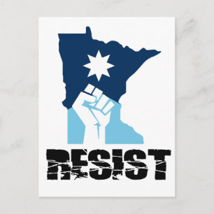 Widerstehe erhobener Faust in Minnesota Postkarte