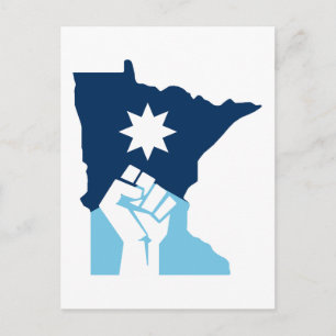 Widerstehe erhobener Faust in Minnesota Postkarte