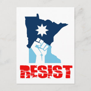 Widerstehe erhobener Faust in Minnesota Postkarte