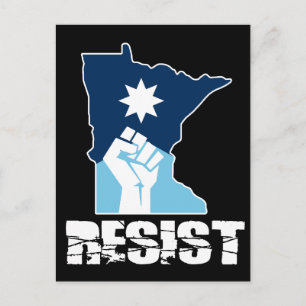 Widerstehe erhobener Minnesota-Faust Postkarte