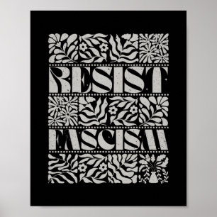 Widerstehe Faschismus Boho Floral Subtil Anti Trum Poster