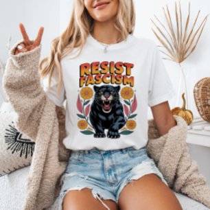 WIDERSTEHE Faschismus Panther Anti-Trump Antifasch T-Shirt